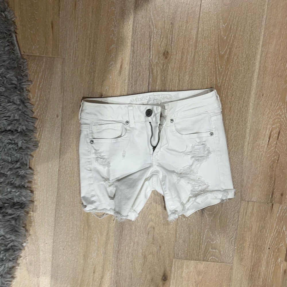 American eagle white distressed shorts
